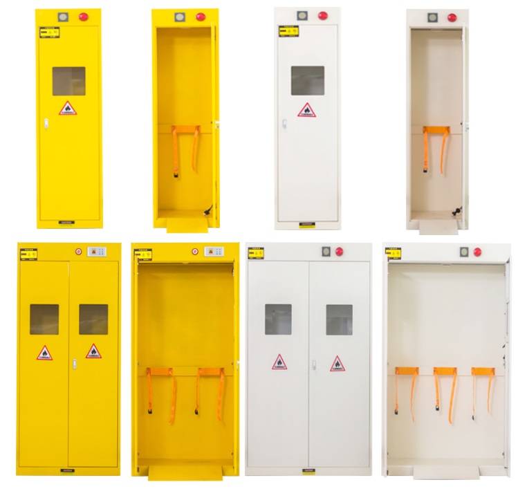 Gas cylinder storage cabinet